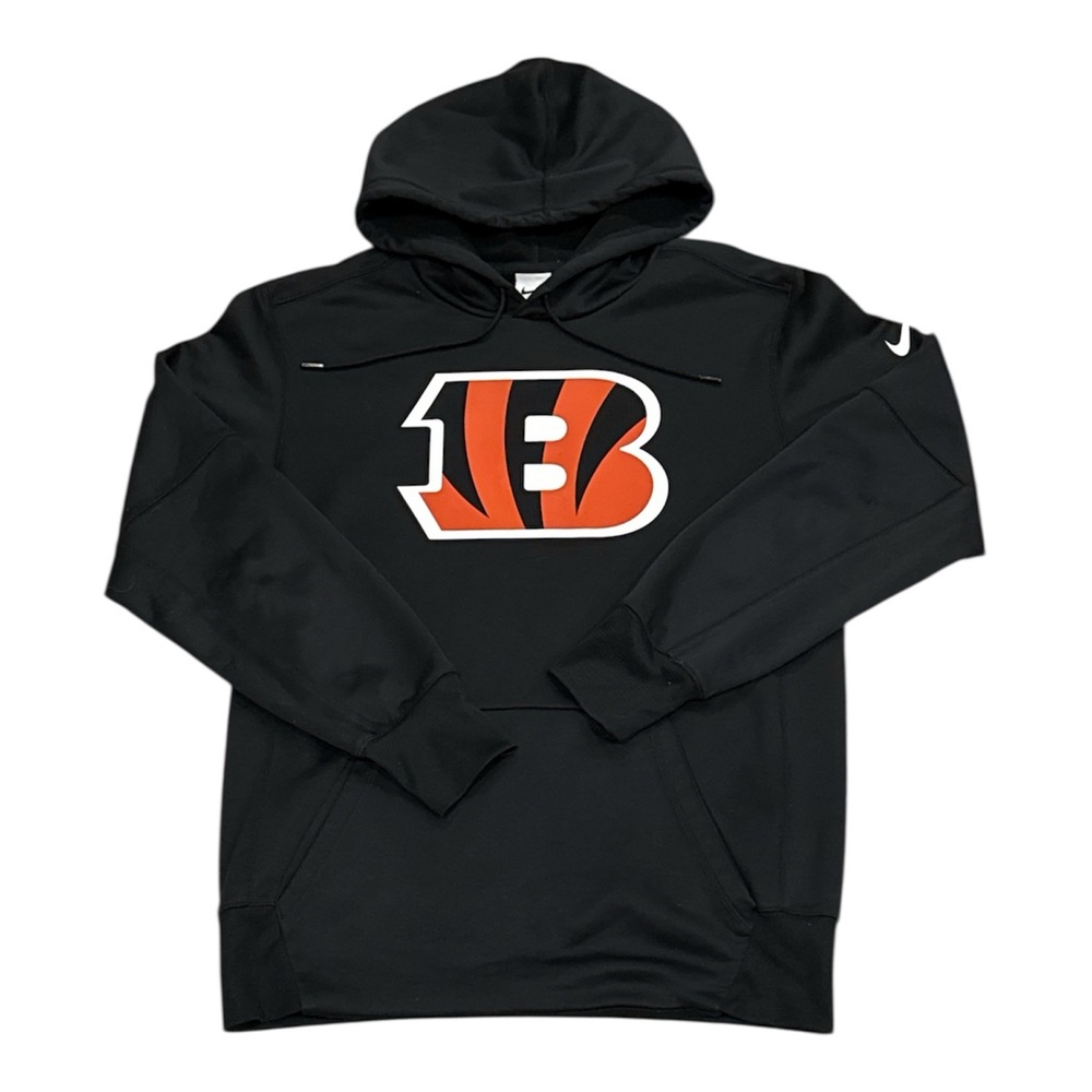 Nike Cincinnati Bengals Football NFL Black Dri Fit Hoodie Sweatshirt Mens Small